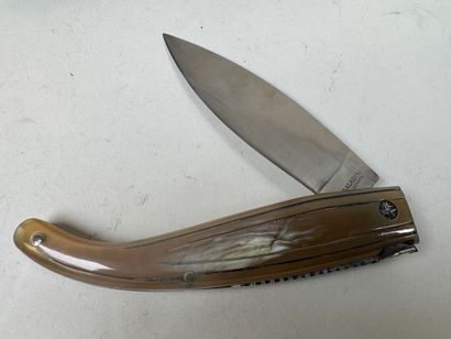 SALADINI.
Folding knife in horn and metal.
L....