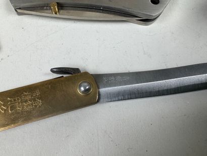 Collection of 6 folding metal and brass pocket...