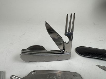 Collection of 6 folding metal and brass pocket...