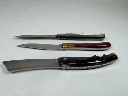 SALADINI - COLLAS - ...
Three knives in horn,...