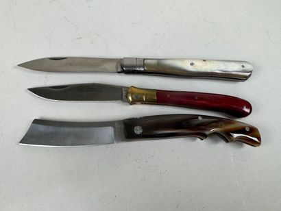 SALADINI - COLLAS - ...
Three knives in horn,...