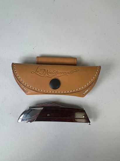 Set of 8 knives, 7 with wooden handles, most...