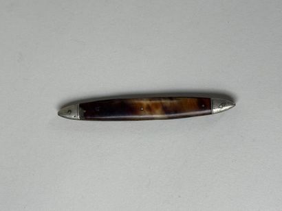 Pocket knife with tortoiseshell plates concealing...