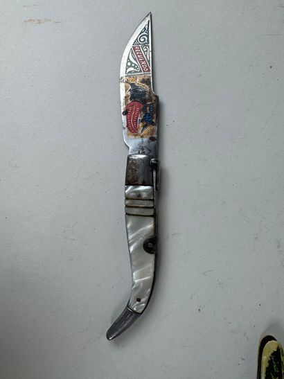 Set of 23 knives, some advertising DUBONNET,...