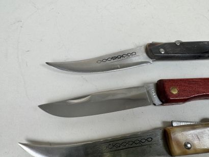 Collection of four folding pocket knives...