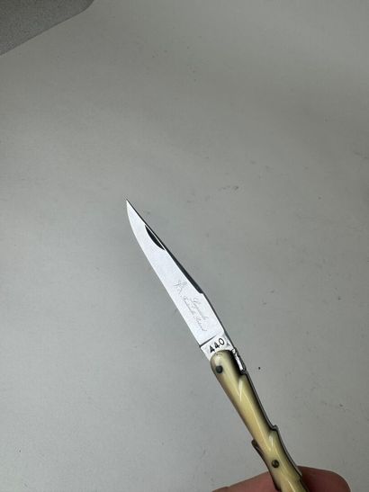 Set of 5 pocket knives in various dies, brass,...
