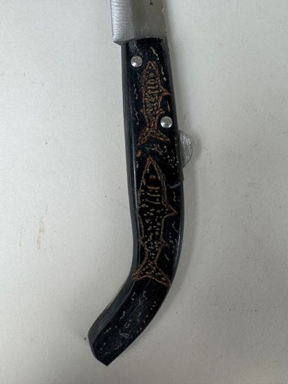 Set of 13 knives with horn, wood or mother-of-pearl...