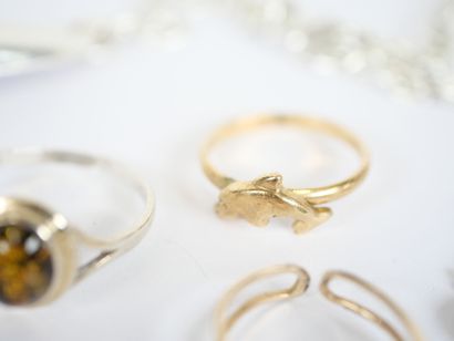 Set of costume jewelry including bracelets,...