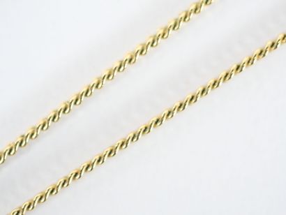 Set of five gilt metal neck chains, three...