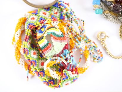 Important set of costume jewelry including:...