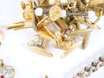 Costume jewelry set including: two silver...