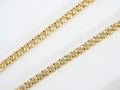 Set of five gilt metal neck chains, three...