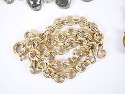 Set of eight fancy necklaces in silver and...