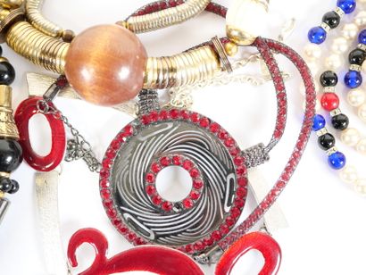 Set of nine fancy necklaces, including Lionheart...