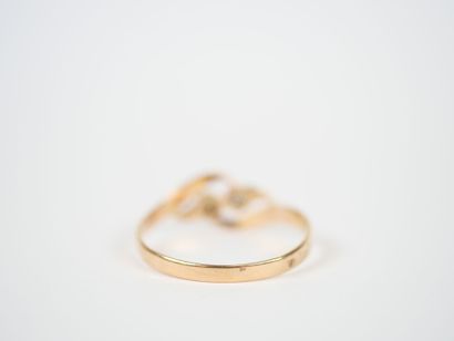 18K yellow gold ring decorated with stylized...