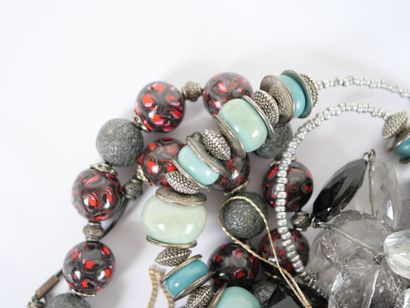 Set of costume jewelry including bracelets,...