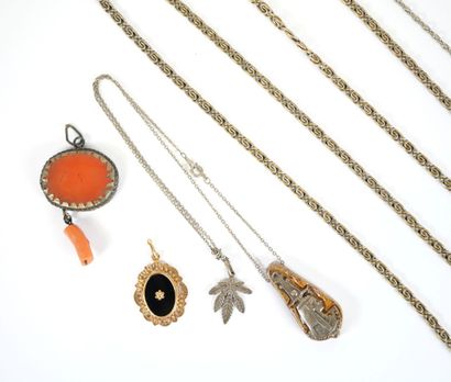 Costume jewelry set including: mounted agate...