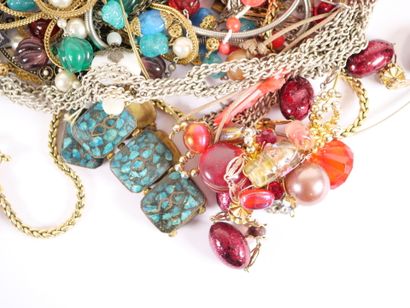 Important set of costume jewelry including:...