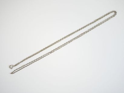 Probable two-row forçat chain in silver adorned...