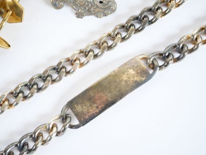 Costume jewelry set including: two silver...