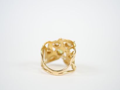 Important freeform ring in openwork 18K yellow...