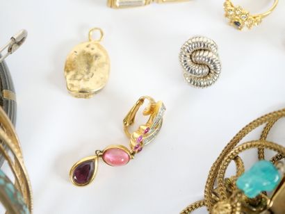 Important set of costume jewelry including:...