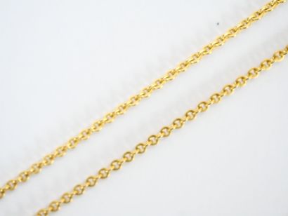 Set of five gilt metal neck chains, three...
