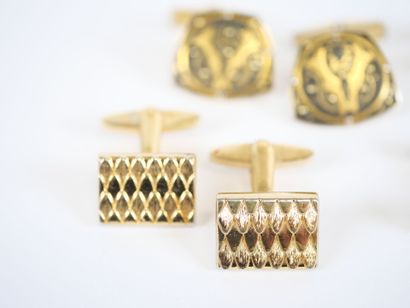 Set of four pairs of gilt metal cufflinks,...
