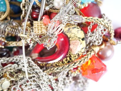 Important set of costume jewelry including:...
