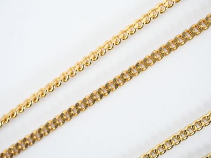 Set of five gilt metal neck chains, three...