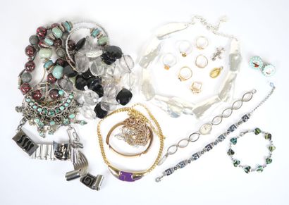 Set of costume jewelry including bracelets,...