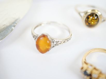 Set of costume jewelry including bracelets,...