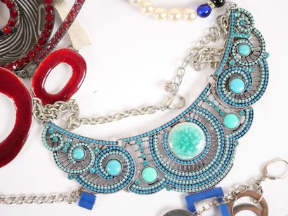 Set of nine fancy necklaces, including Lionheart...