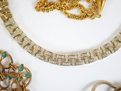 Set of eight fancy necklaces in silver and...