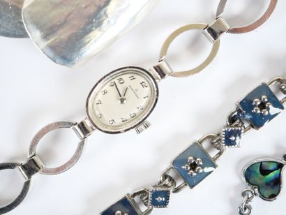 Set of costume jewelry including bracelets,...