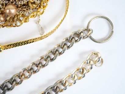 Costume jewelry set including: two silver...