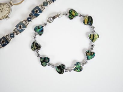 Set of costume jewelry including bracelets,...