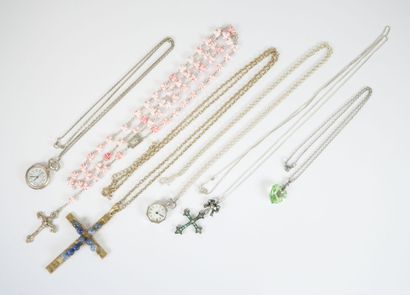 Costume jewelry set including: cross-pendant,...