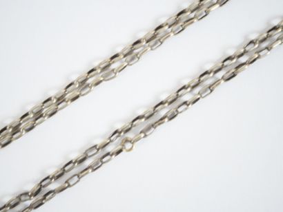 Probable two-row forçat chain in silver adorned...
