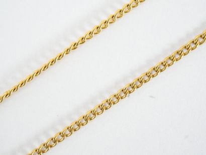 Set of five gilt metal neck chains, three...