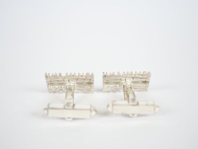 Pair of 835 thousandths silver cufflinks...