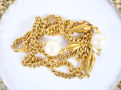 Set of eight fancy necklaces in silver and...