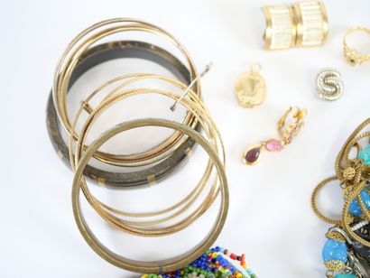 Important set of costume jewelry including:...