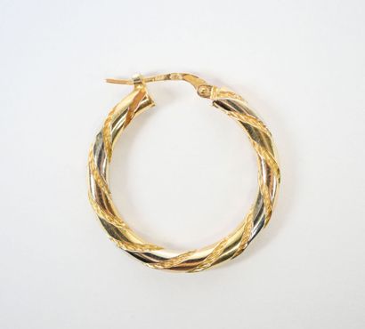 Pair of twisted hoop earrings in 18K yellow...