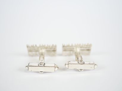 Pair of 835 thousandths silver cufflinks...