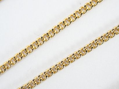 Set of five gilt metal neck chains, three...