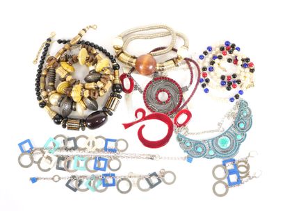 Set of nine fancy necklaces, including Lionheart...