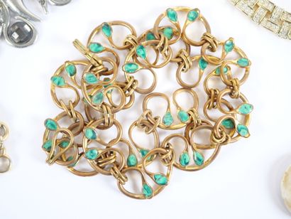 Set of eight fancy necklaces in silver and...