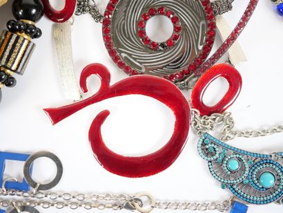 Set of nine fancy necklaces, including Lionheart...