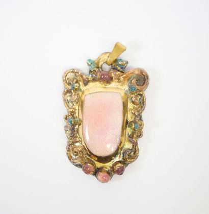 LIMOGES, 20th century.
Two metal and enamel-on-copper...